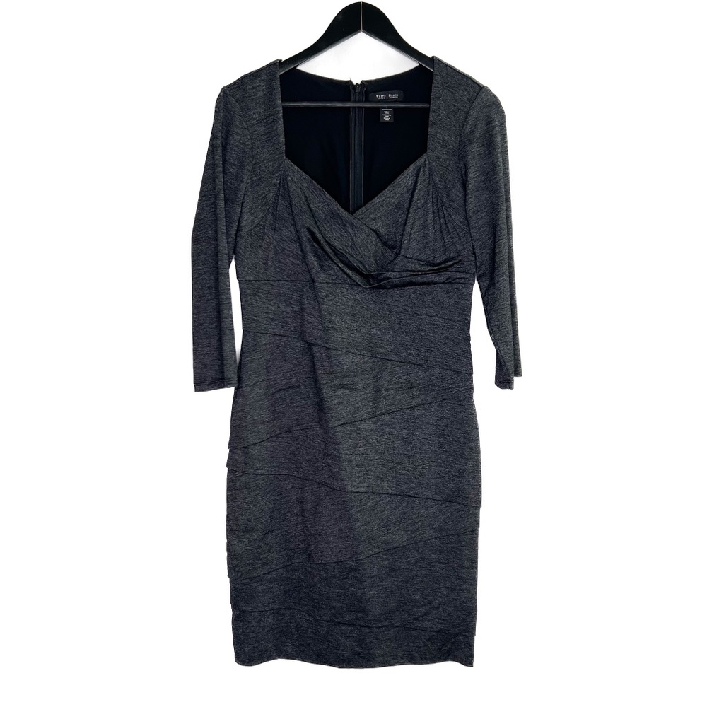 White House Black Market Heather Charcoal Gray Sheath Dress